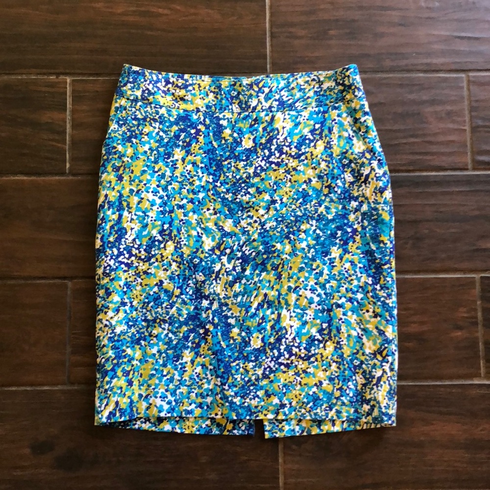 Merona blue-green abstract skirt